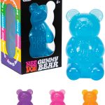 Schylling NeeDoh Gummy Bear - Sensory Fidget Toy with Jelly-Like Filling - 3.5″ Tall - Colors May Vary (Pack of 1)