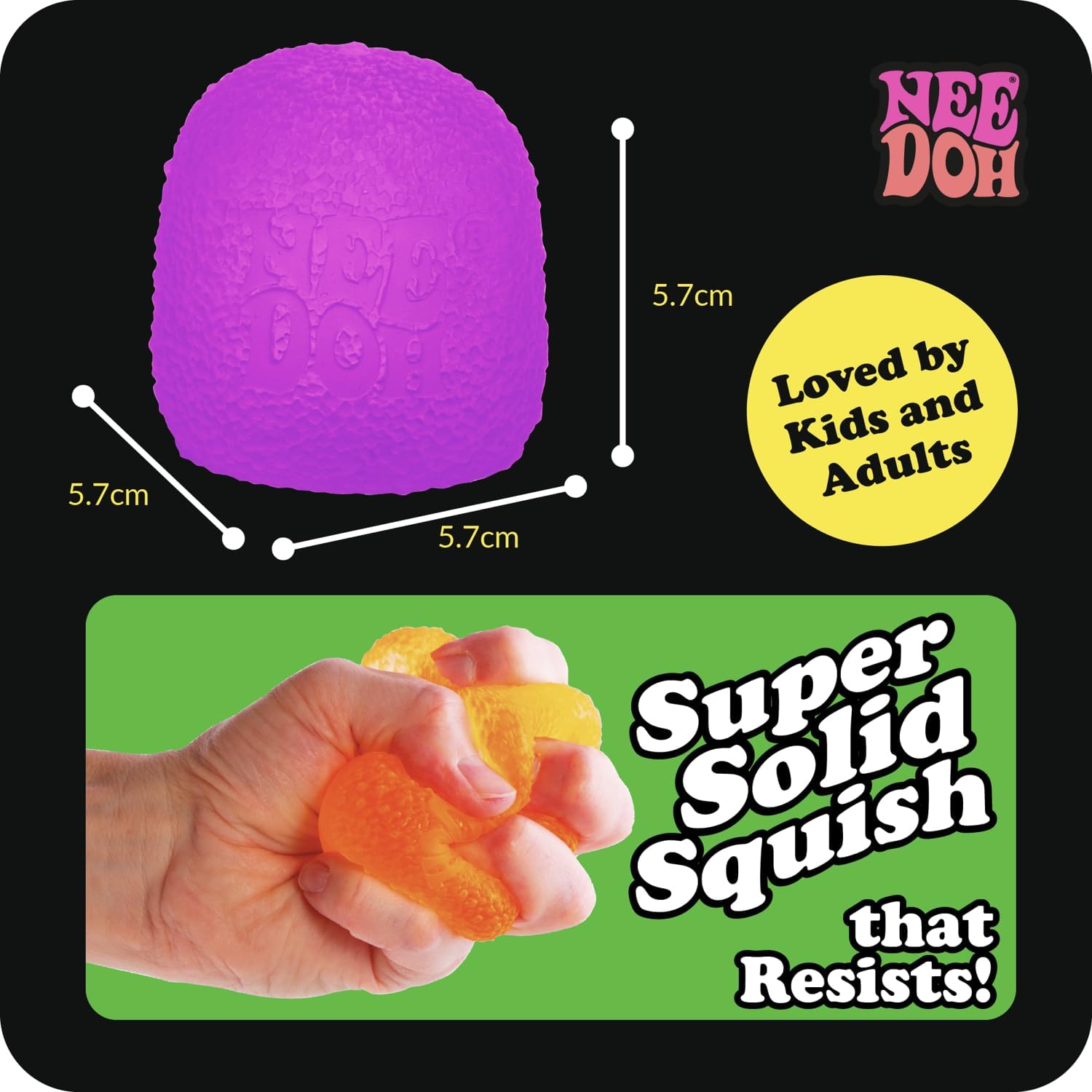 Schylling NeeDoh Gumdrop - Textured Sensory Toy with Super Solid Squish - 2.5″ Tall - Colors May Vary (Pack of 1) - Image 3