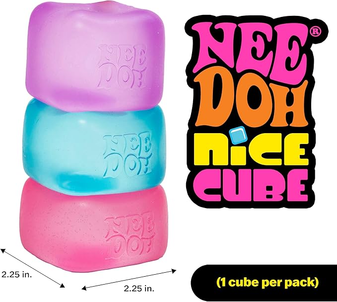 Schylling NeeDoh Nice Cube -Sensory Squeeze Toy with Super Solid Squish - 2.25″ Cube - Image 5