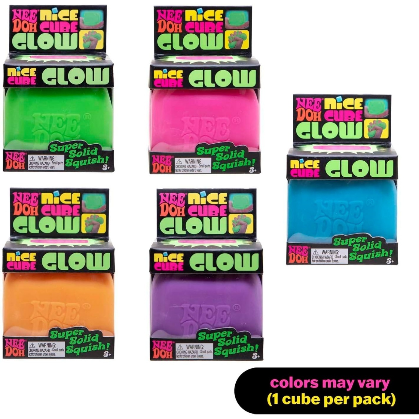 NeeDoh Nice Cube Glow - Glows in the Dark - Assorted - Image 2